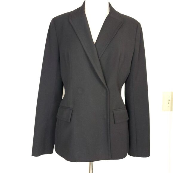 BCBGMAXAZRIA Classic Structured Black Long Blazer Size 6 - Picture 1 of 8